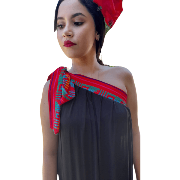 Mexican Print Knot Loose Maxi Dress