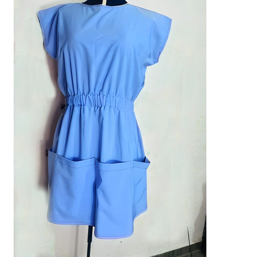 apron/gown with front pockets for multipurpose