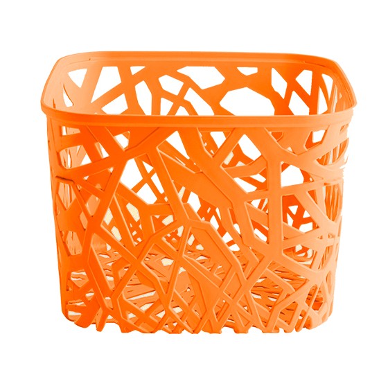 Home goods. Square basket 19 x 14 cm(BPA FREE Polypropyle) Orange