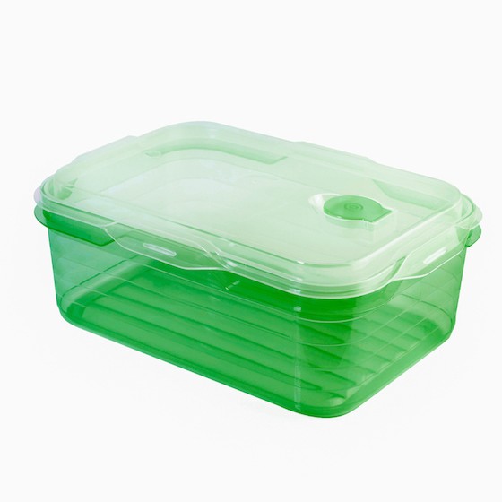 Food container 1400ml, microwave container(with valve)(BPA FREE, PP) green