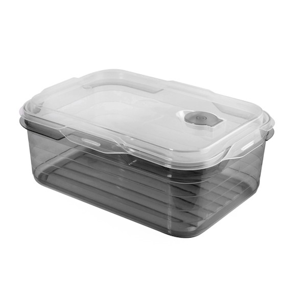 Food container 1400ml, microwave container(with valve)(BPA FREE, PP) Black