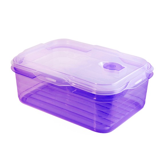 Food container 1400ml, microwave container(with valve)(BPA FREE, PP) Purple