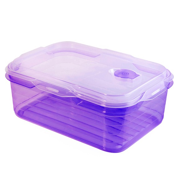 Food container 1900ml, microwave container(with valve) (BPA FREE ) Purple
