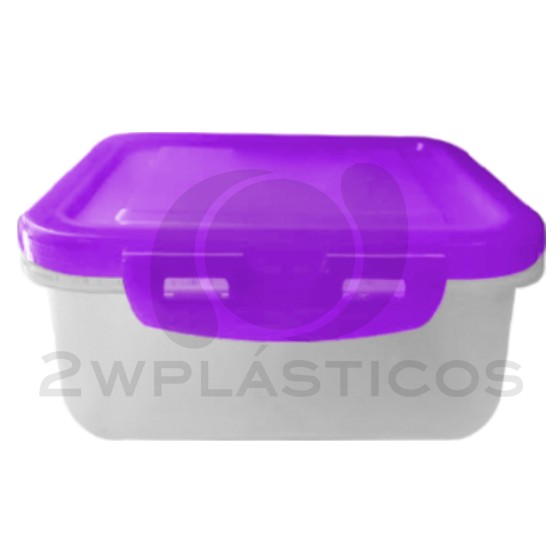 Food clip container 2 Lt(67oz)   (BPA FREE) Purple  lid