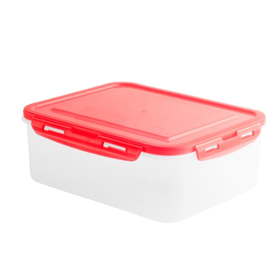 Food  Container-  Clip Flat Rectangular Container 1700 ml (BPA FREE) Red lid