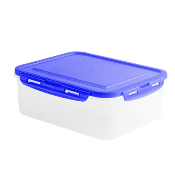 Food  Container-  Clip Flat Rectangular Container 1700 ml (BPA FREE) Blue lid