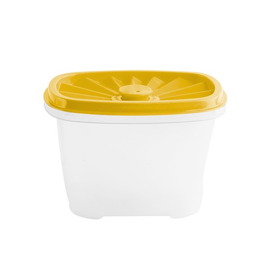 Food container-  Rectangular Date Container 500ml (17oz)  (BPA free) Yellow lid
