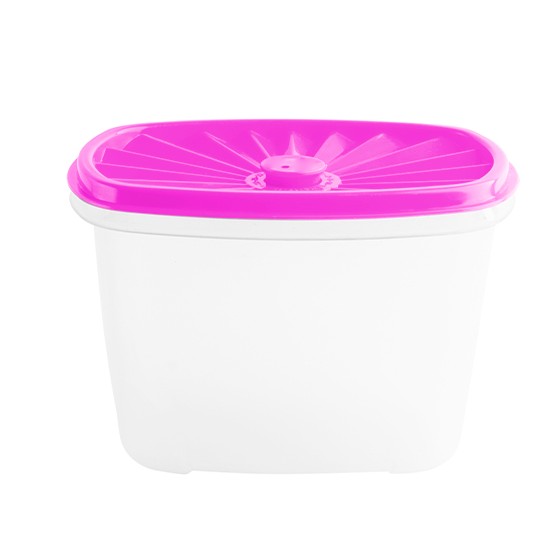 Food container-  Rectangular Date Container 1000ml (33oz)  (BPA free) Pink lid