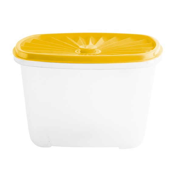 Food container-  Rectangular Date Container 2000ml (67oz)  (BPA free) Yellow lid