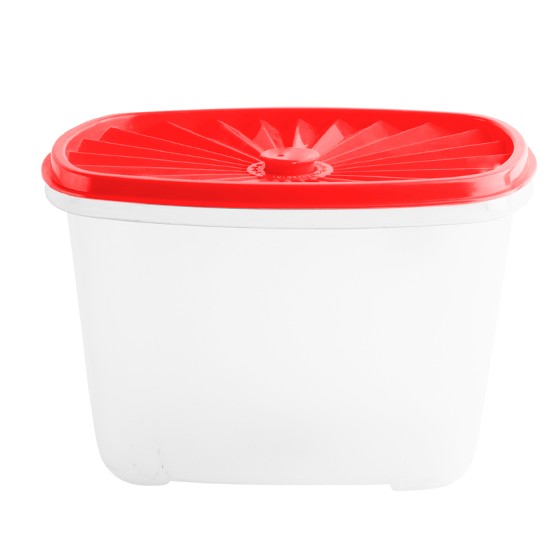 Food container-  Rectangular Date Container 2000ml (67oz)  (BPA free) Red lid