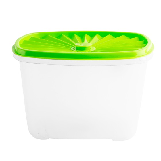 Food container-  Rectangular Date Container 2000ml (67oz)  (BPA free) Green lid
