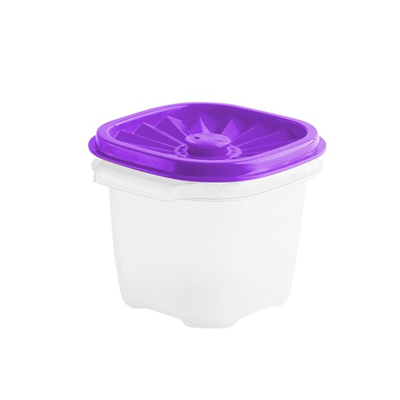 Food container-  Square Date Container 450ml (15oz) (BPA free) Purple lid