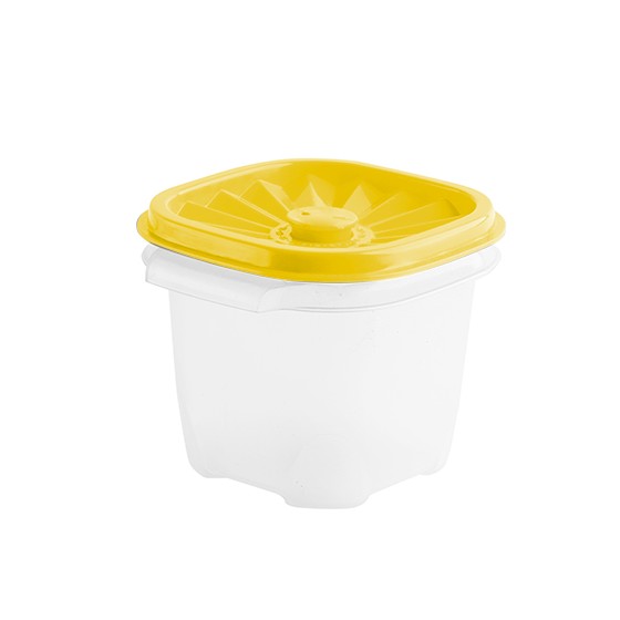 Food container-  Square Date Container 450ml (15oz)  (BPA free) Yellow lid