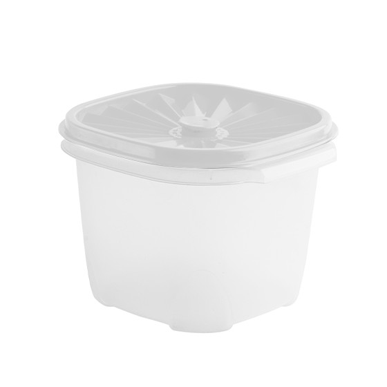 Food container-  Square Date Container 1.1lt  (37oz) (BPA free) White lid