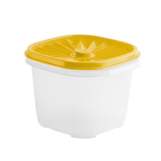 Food container-  Square Date Container 1.1lt  (37oz) (BPA free) Yellow lid