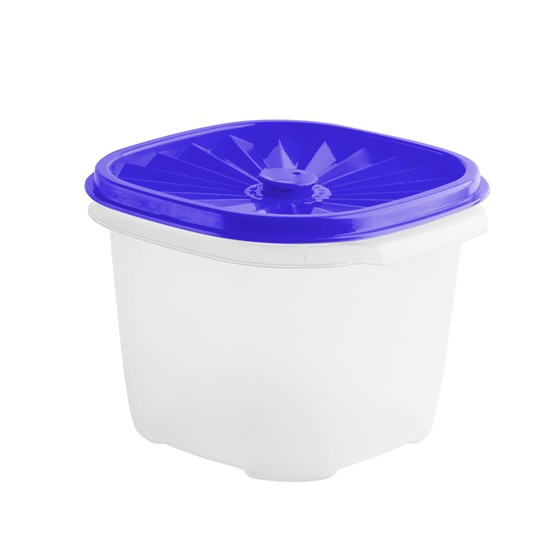 Food container-  Square Date Container 1.1lt  (37oz) (BPA free) Blue lid