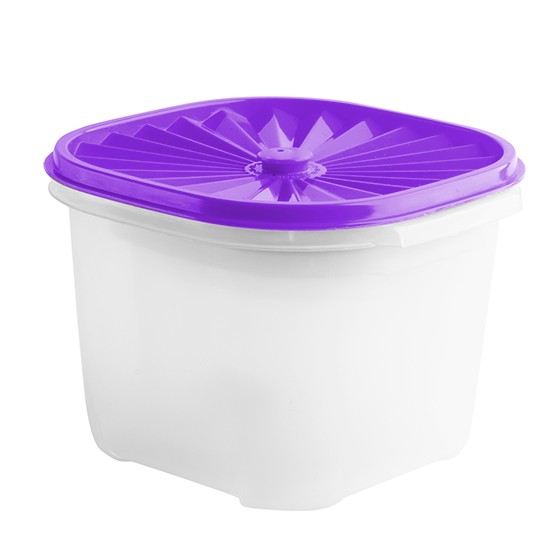 Food container-  Square Date Container 2 lt  (67) (BPA free) Purple lid