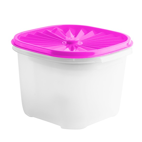 Food container-  Square Date Container 2 lt  (67) (BPA free) Pink lid