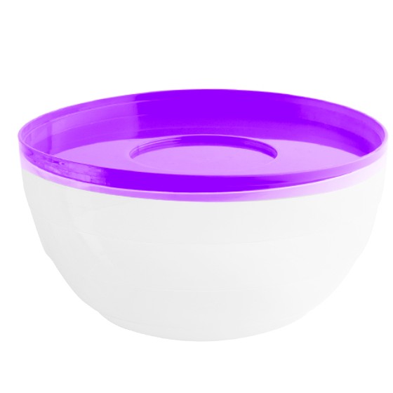 Kitchen utensil -  Round Bowl 1,700 ml (BPA FREE Polypropylene) Purple lid