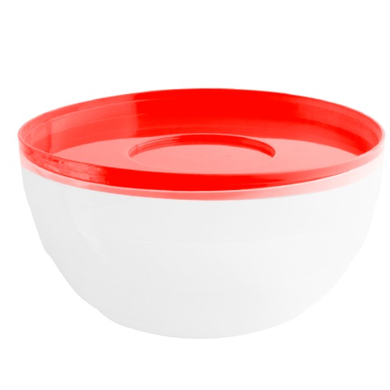 Kitchen utensil -  Round Bowl 1,700 ml (BPA FREE Polypropylene) Red lid