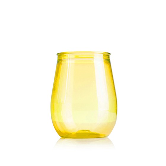 Table utensil. Glass bali model  350ML/9.8 x 8 cm. (BPA FREE, PET) Yellow