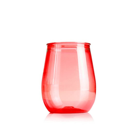 Table utensil. Glass bali model  350ML/9.8 x 8 cm. (BPA FREE, PET) Red