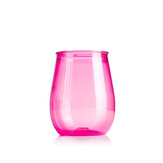 Table utensil. Glass bali model  350ML/9.8 x 8 cm. (BPA FREE, PET) Pink