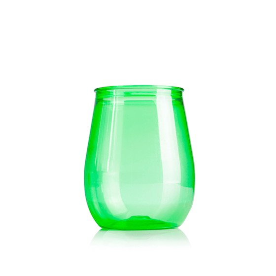 Table utensil. Glass bali model  350ML/9.8 x 8 cm. (BPA FREE, PET) Green