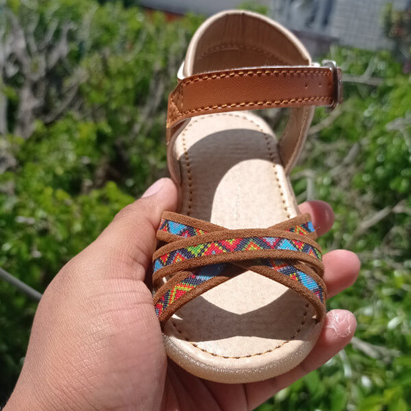 Colorful Flower Embroidery Sandals / Huarache Style Sandals / 3 Braided Strips Huarache Sandals