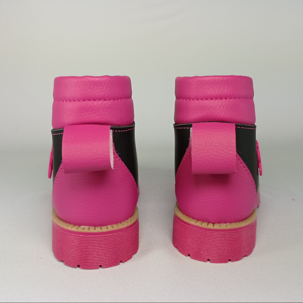 Black And Fuchsia With Butterfly Industrial Style Boots For Kids / Baby Footwear / Infant Boots
