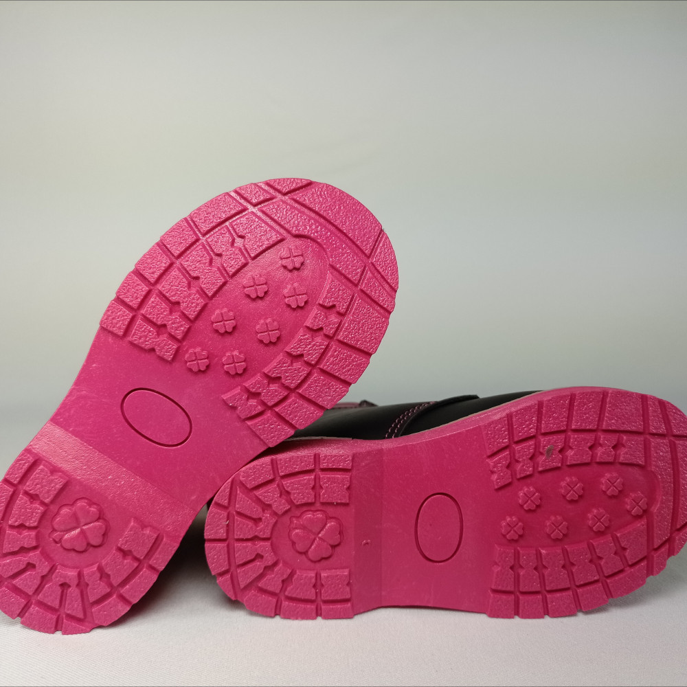 Black And Fuchsia With Butterfly Industrial Style Boots For Kids / Baby Footwear / Infant Boots