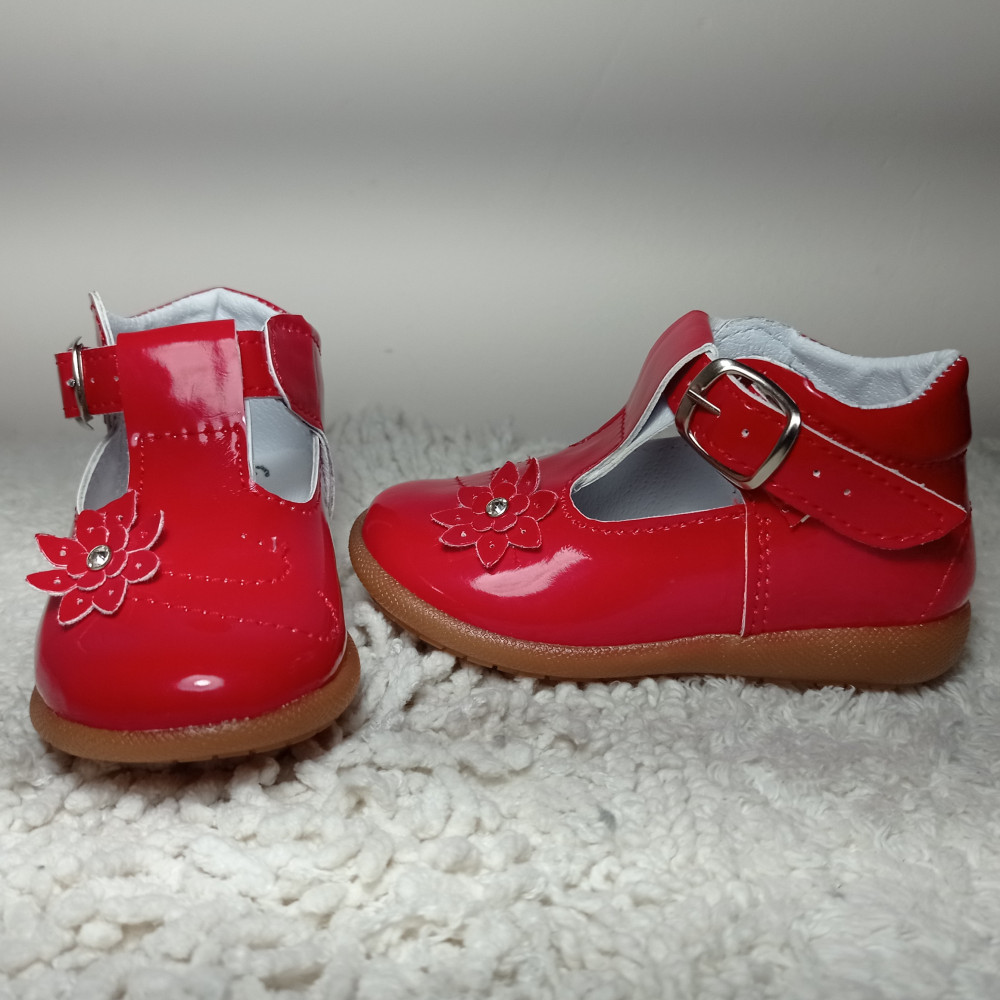 Red And Flower Shoes For Girls / Blooming Girl Shoes / Floral Fantasy Footwear