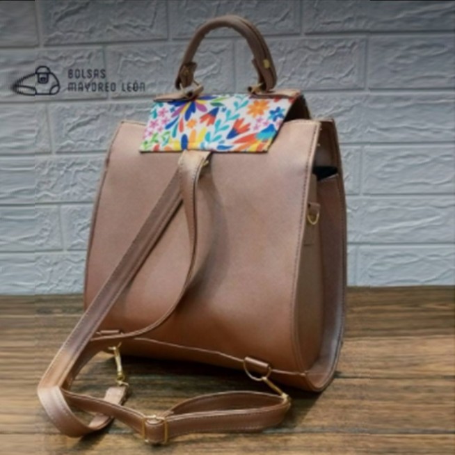Annia Rose Gold And Colorful Detail Backpack
