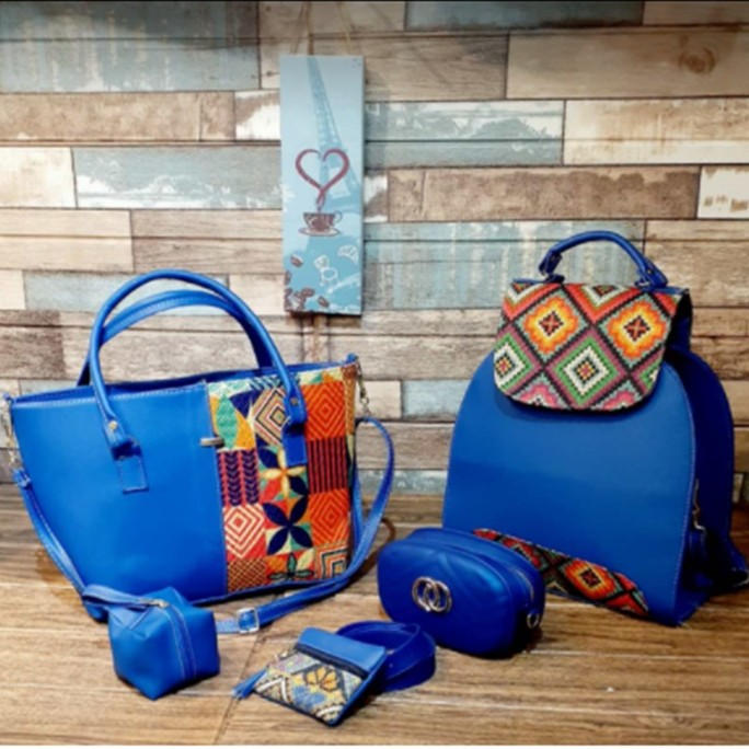 Royal Blue / Artisan 5 Piece Bags Set