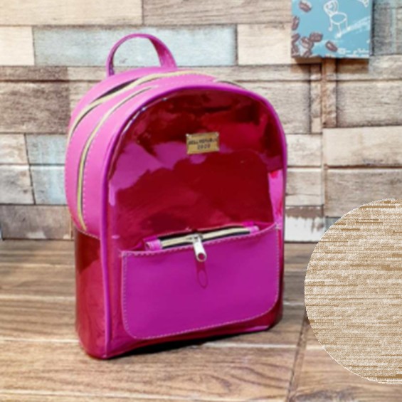 Fuchsia Double Zipper Mirror Effect Backpack