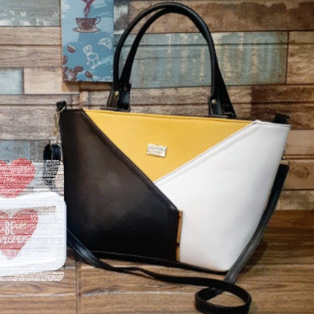 3 Color Black-White-Mustard Premium Bag
