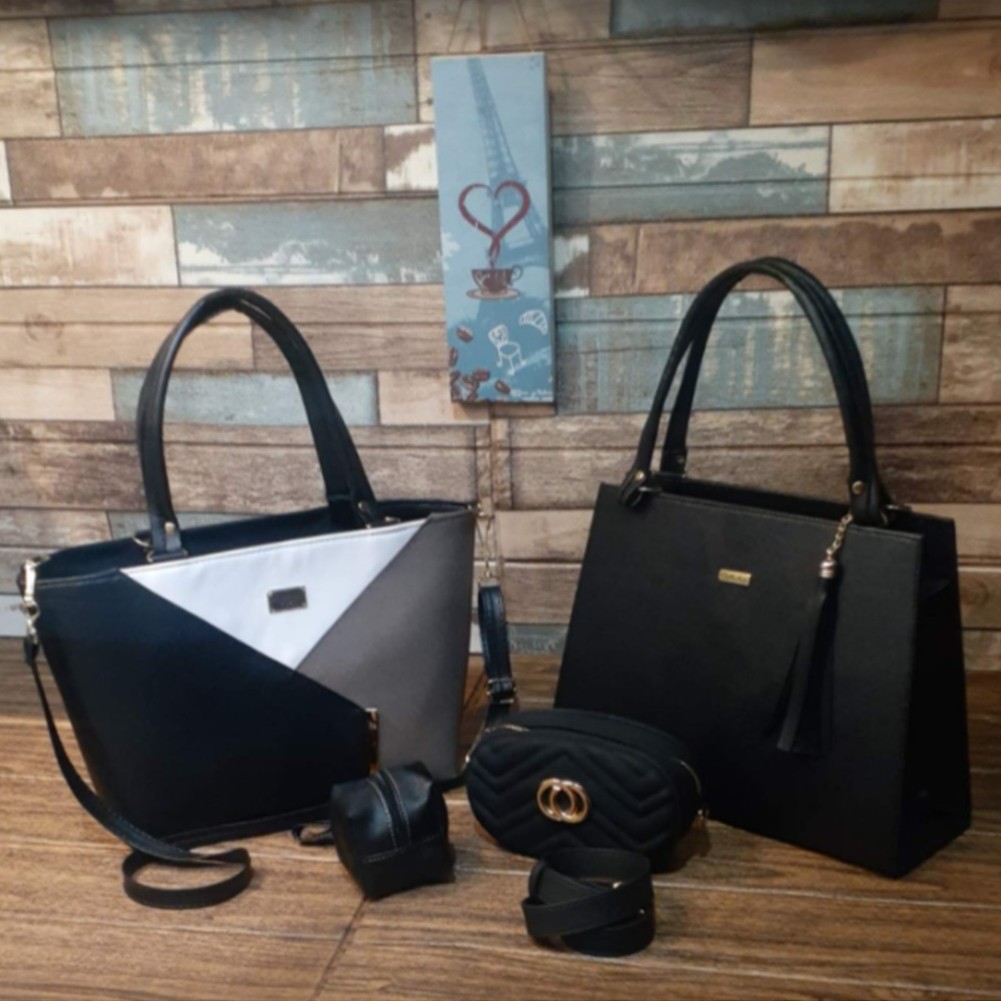 Black Premium 4 Piece Bags Set