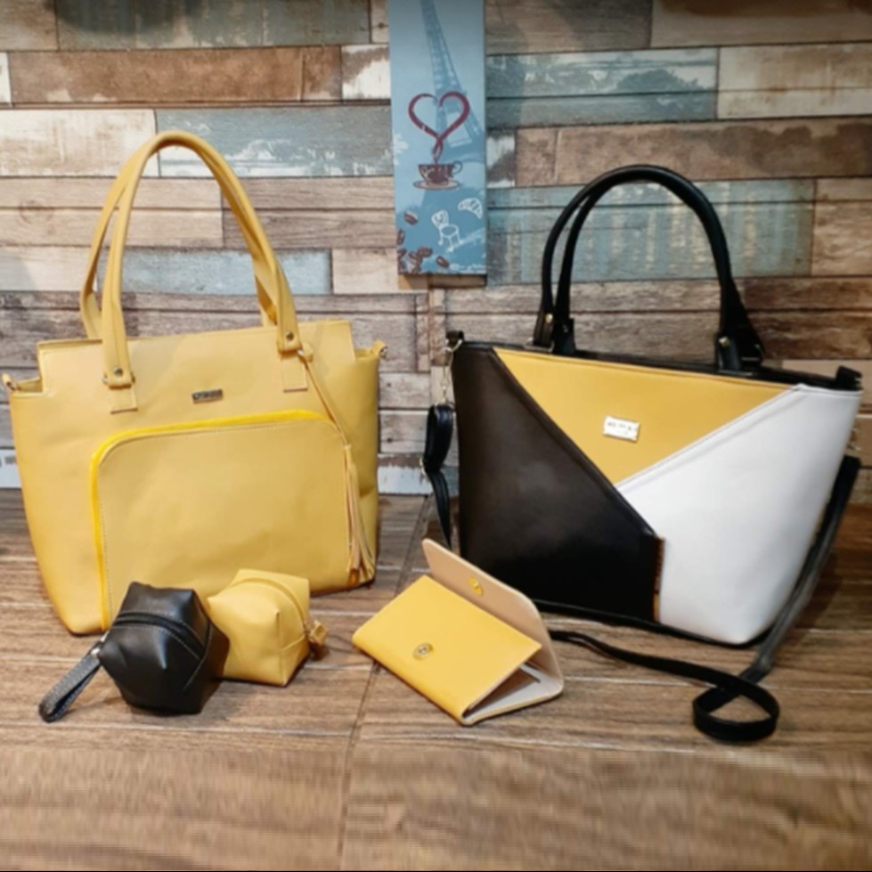 Yellow Premium 5 Piece Bags Set
