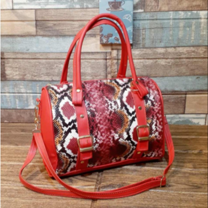Red Cindy Snake Pattern Premium Bag