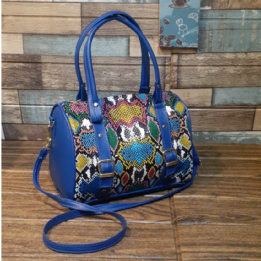 Royal Blue Cindy Snake Pattern Premium Bag