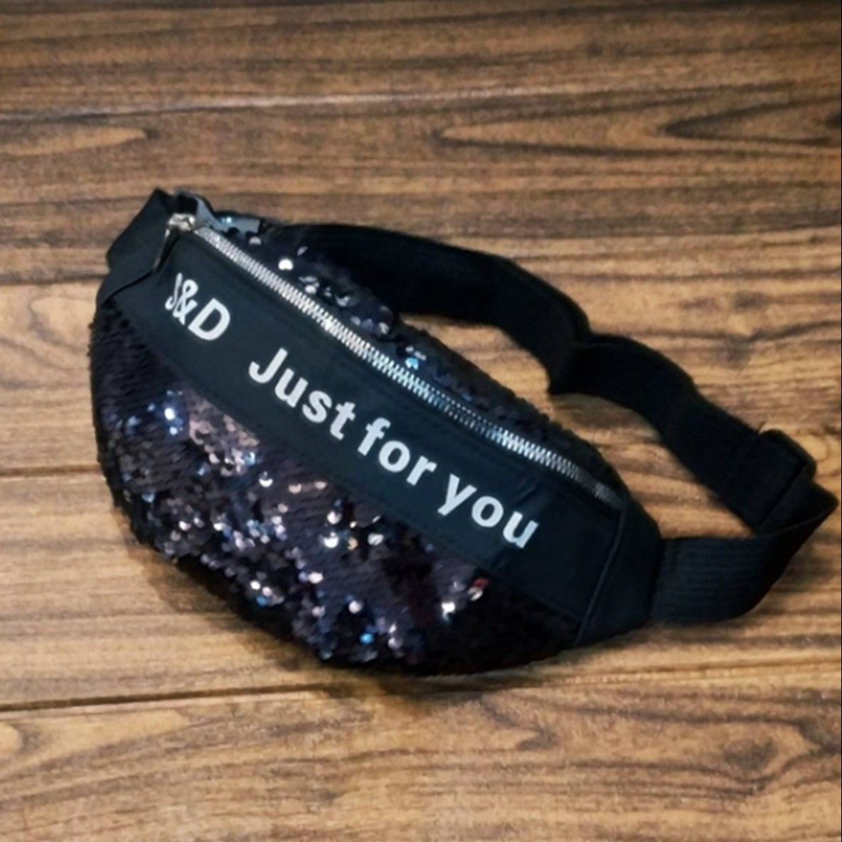 Black Sequin Cosmetic Bag