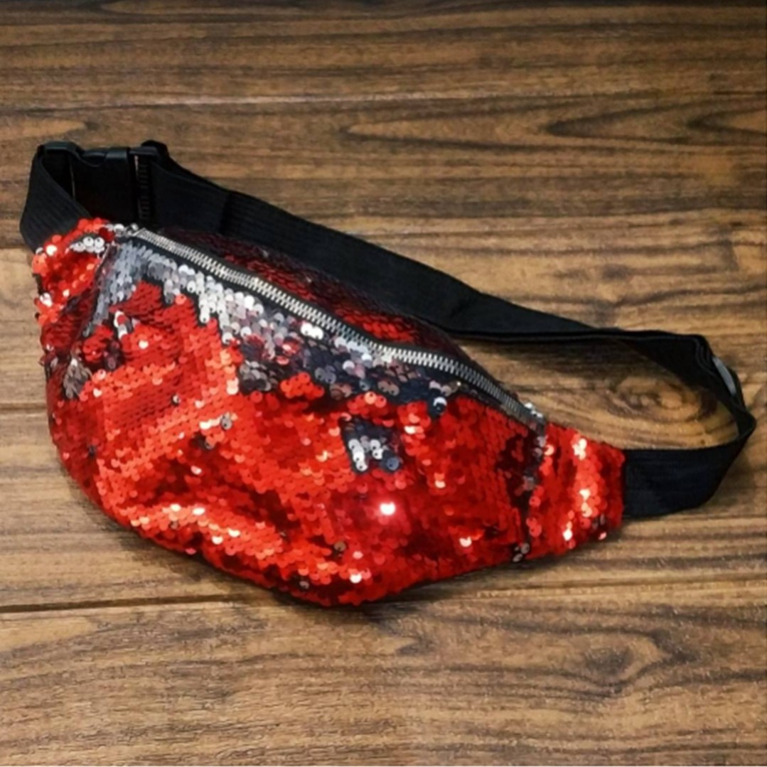 Red Sequin Cosmetic Bag