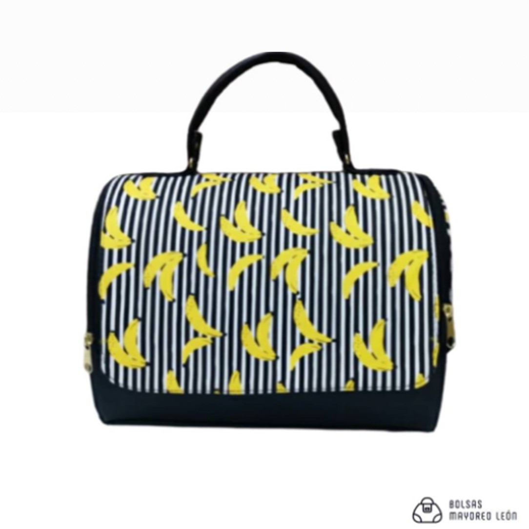 Black Bananas Print Organizer Bag