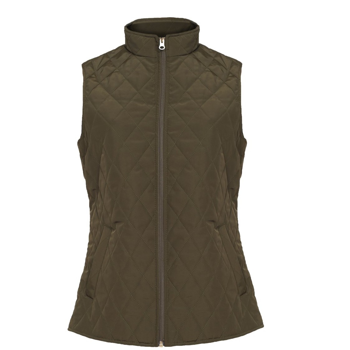 Unisex Fine Polyester Vest- Leon Style - Olive Green