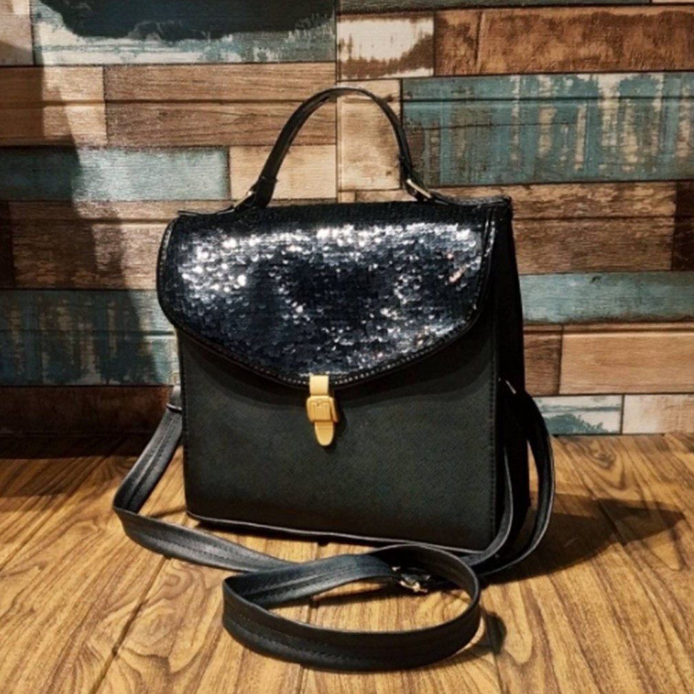 Black Monica Sequin Premium Bag