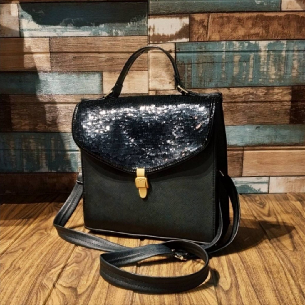 Monica Sequin Black Premium Bag