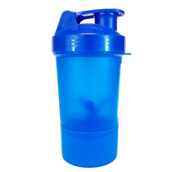 Blue Gym Bottle Shaker With Compartment 580 ml
