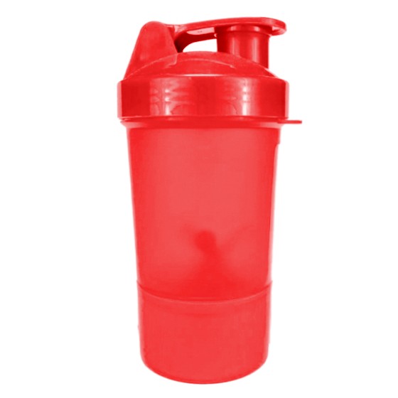Red Gym Bottle Shaker With Compartment 580 ml