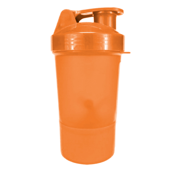 Orange Gym Bottle Shaker With Compartment 580 ml