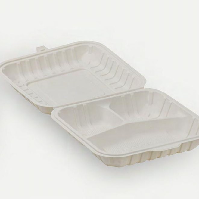 Biodegradable Food Shipping Containers with Clamshell Opening disposable